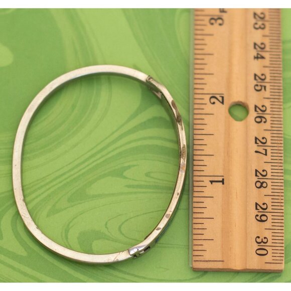 Vintage Intricate Ocean Ripples Art Bangle 6 1/4 inch by Alpaca Mexico - W4 - Picture 4 of 4